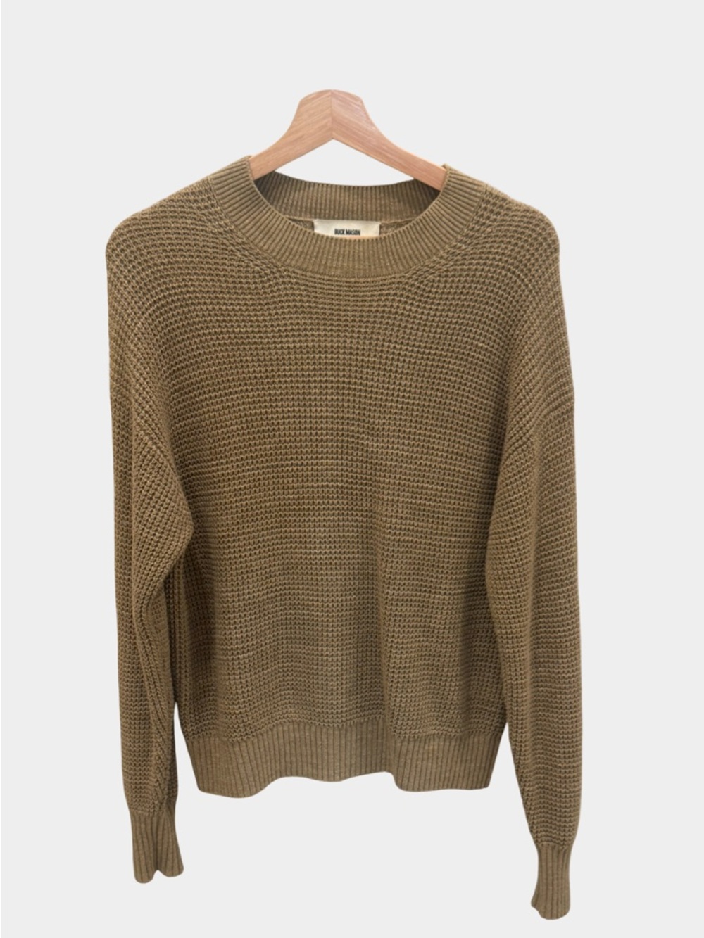 Buck Mason tan Crewneck Waffle Knit Sweater